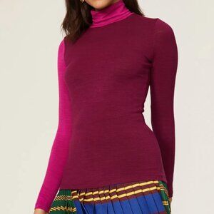Sfizio Turtleneck - Women's Small Pink - Sweater Colorblock Purple Magenta
